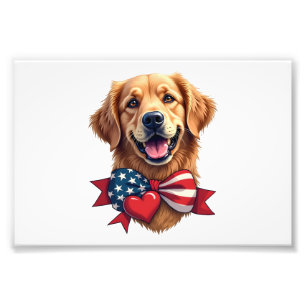 Impression Photo Chemise Vintage Amoureux de Retriever Doré Patriot