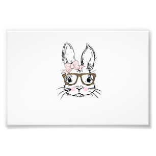 Impression Photo Chemise visage de lapin mignon Lunettes à imprimé 