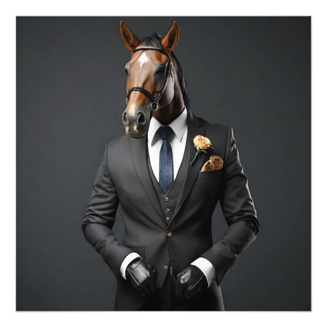 Impression Photo Cheval drôle en costume (Devant)
