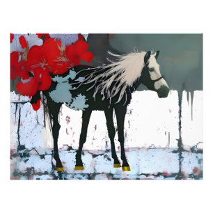 Impression Photo Cheval Floral