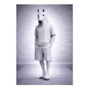 Impression Photo Cheval minimaliste en tenue moderne décontractée