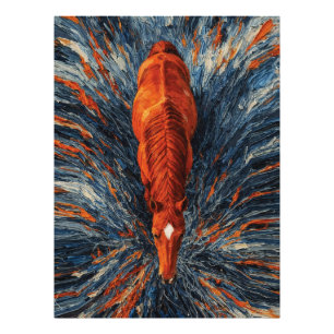 Impression Photo Cheval radieux vue de dessus Impasto vibrant Abstr