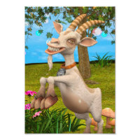 Chèvre de dessin animé drôle Art d'animal de jardi