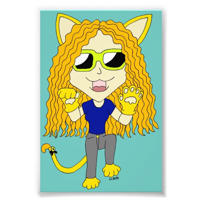 Impression Photo Chibi Catgirl avec pattes (Devant)