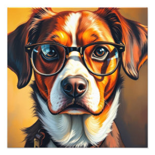 Impression Photo Chien Cool avec Lunettes de Soleil
