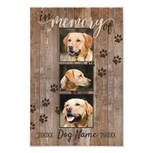 Impression Photo Chien personnalisé Monument Rustique en bois Look 