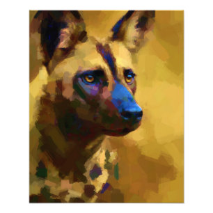 Impression Photo Chien sauvage africain peint