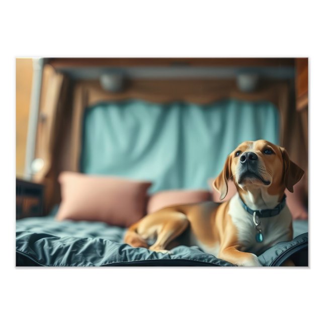 Impression Photo Chien sur Lit (Devant)