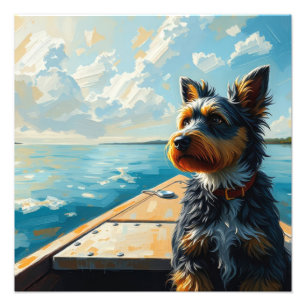 Impression Photo Chien sur un bateau