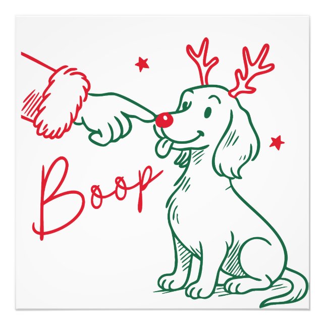 Impression Photo Chien teckel Boop de Noël (Devant)