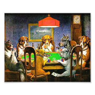 Impression Photo Chiens jouant au poker