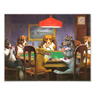Impression Photo Chiens Jouant Au Poker Avec Un Ami Dans Le Besoin