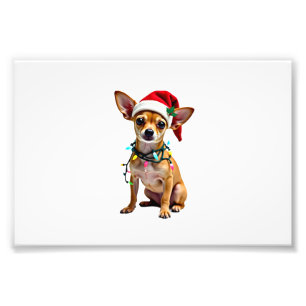 Impression Photo Chihuahua Noël Santa Pull Ugly de Noël Amoureux de