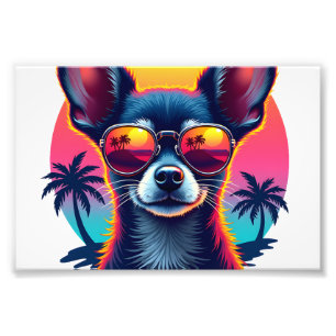 Impression Photo Chihuahua Peinture Abstraite Couleur Chien Mign