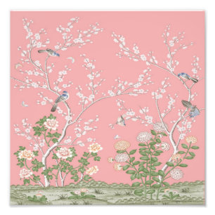 Impression Photo Chinoiserie rose