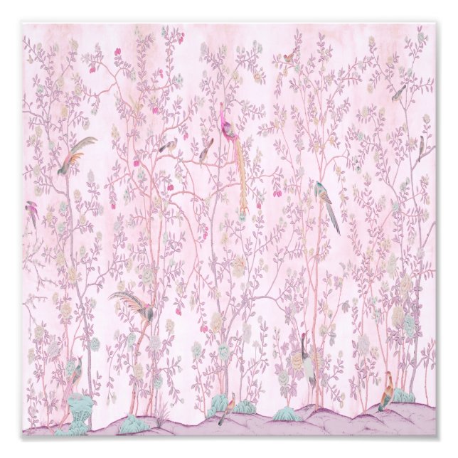 Impression Photo Chinoiserie rose (Devant)