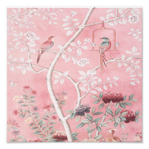 Impression Photo Chinoiserie rose