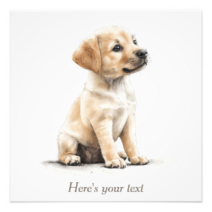 Impression Photo Chiot Labrador Décor Personnalisé Aquarelle