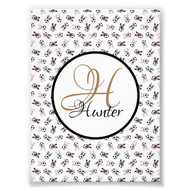 Impression Photo Chiots de football sportif Monogramme (Devant)