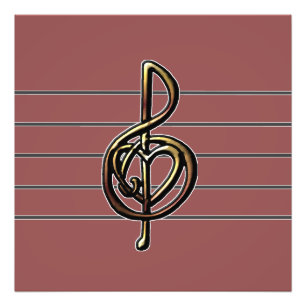 Impression Photo Choisir une couleur Embossée Look Treble Clef et H