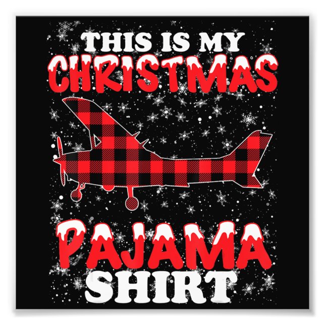 Impression Photo Christmas Pyjama Funny Aviation Airplan Cadeau (Devant)