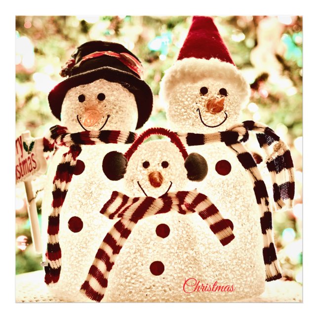 Impression Photo Christmas Vibes Snowman Celebration (Devant)