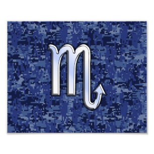 Impression Photo Chrome Scorpio Zodiac Connexion Marine Camo Bleu