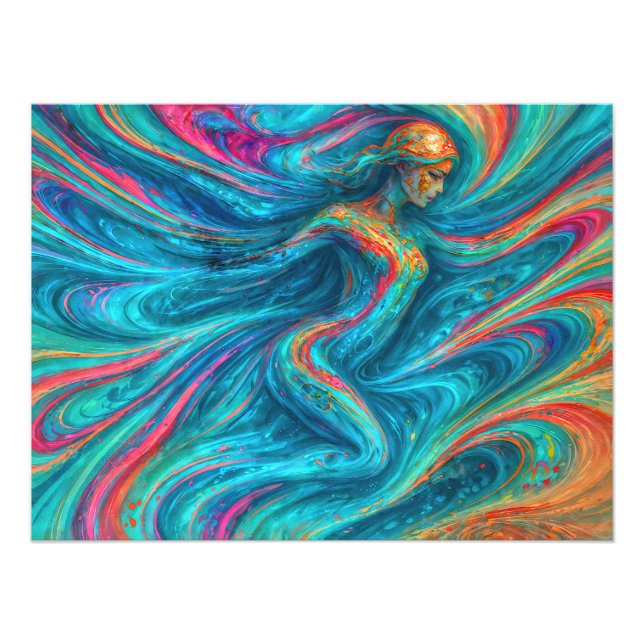 Impression Photo “Chromisca” - Portrait d'enchanteresse fluide (Devant)