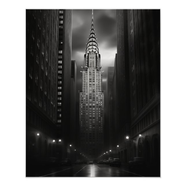 Impression Photo Chrysler Building noir et blanc (Devant)