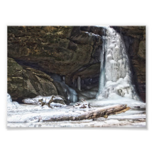 Impression Photo Chutes inférieures en hiver, Conkle's Hollow, Ohio