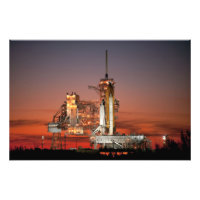 Ciel rouge pour le lancement de la navette spatial