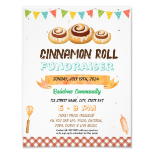 Impression Photo Cinnamon Roll Collecte de fonds modèle d'école