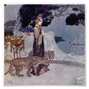 Impression Photo « Circé avec des léopards » d'Edmund Dulac