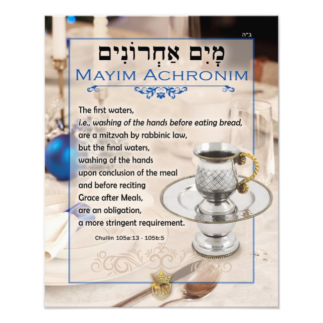 Impression Photo Citation de Mayim Achronim Dernier Waters Talmud (Devant)