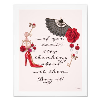 Impression Photo Citation de mode Roses rouges Rouges Haut talons P