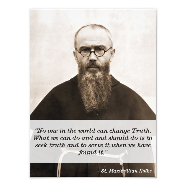 Impression Photo Citation de Saint Maximillian Kolbe sur la vérité (Devant)