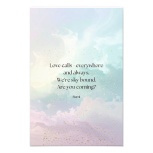 Impression Photo Citation Inspirante de Rumi sur un Nuage Pastel