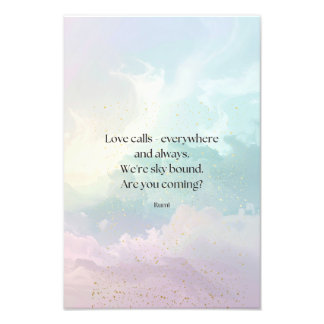 Impression Photo Citation Inspirante de Rumi sur un Nuage Pastel