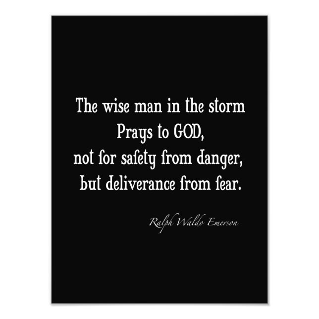 Impression Photo Citation vintage Emerson Inspirational Courage (Devant)