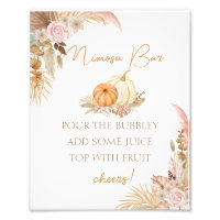 Citrouille Boho Floral Baby shower Mimosa Bar Post