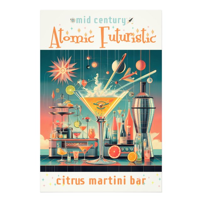 Impression Photo Citrus Martini Bar Futuriste Atomique du milieu du (Devant)