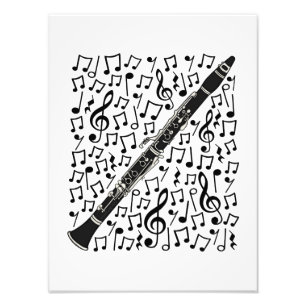 Impression Photo Clarinet Notes musicales Professeur de musique Woo