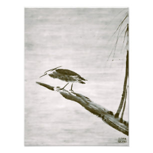 Impression Photo Classiques Zen - Sesshu - Héron et Saule