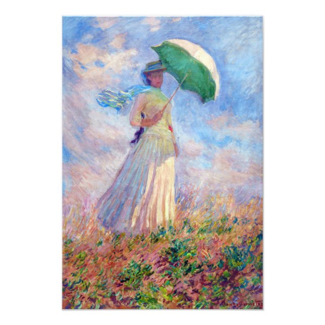 Impression Photo Claude Monet - Femme avec un parasol face à droite (Devant)