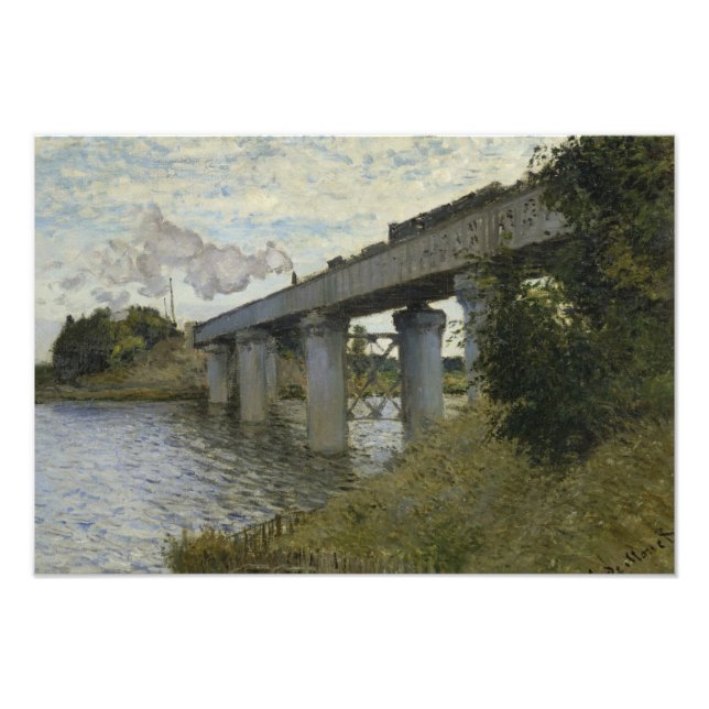Impression Photo Claude Monet - Le pont ferroviaire à Argenteuil (Devant)