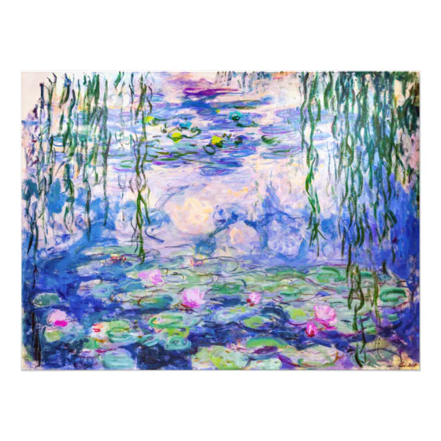 Reproduction Toile « Nymphéas » De Claude Monet – Cadre Prêt à Accrocher – Neuf