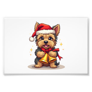 Impression Photo Cloche de Noël de Yorkshire Terrier