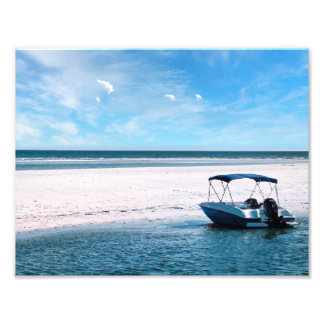 Impression Photo Coastal Boat Wall Art Minimalist Ocean Blue