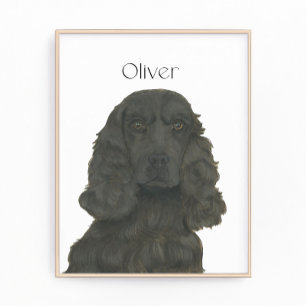 Impression Photo Cocker noir personnalisé Art espagnol