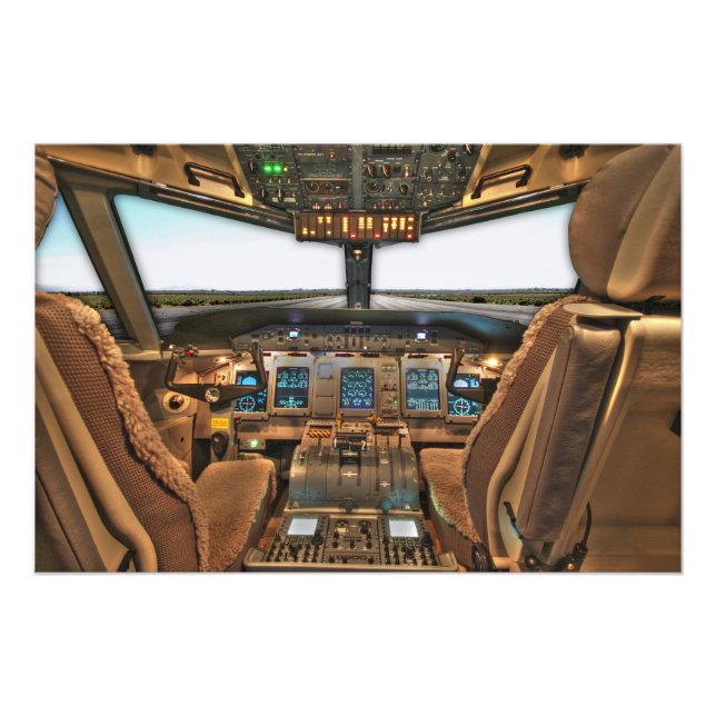 Impression Photo Cockpit d'avion  (Devant)
